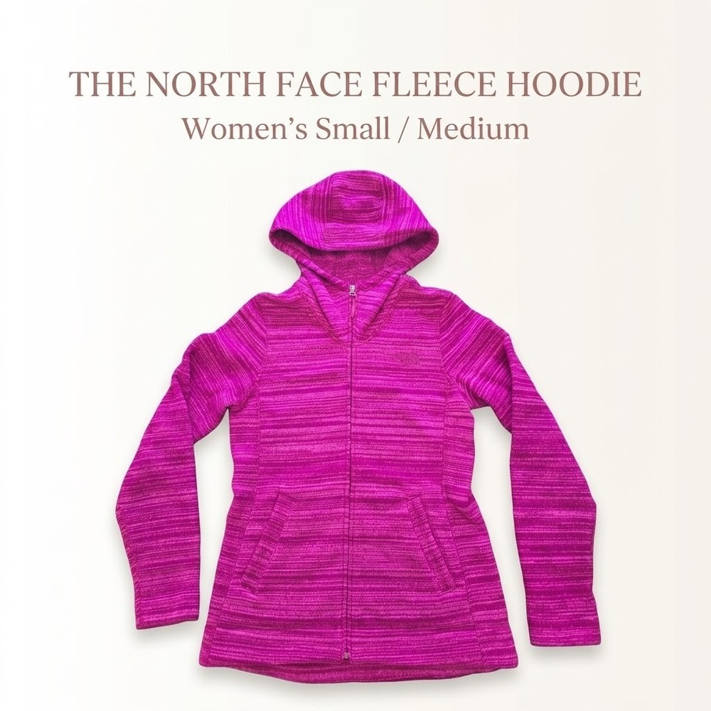 The North Face Fleece Hoodie Full Zip Jacket S Pink